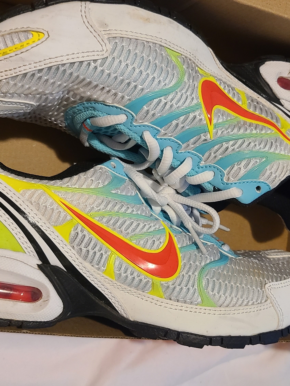 Nike Kids Multicolor Mesh Sneakers with Neon Swoosh